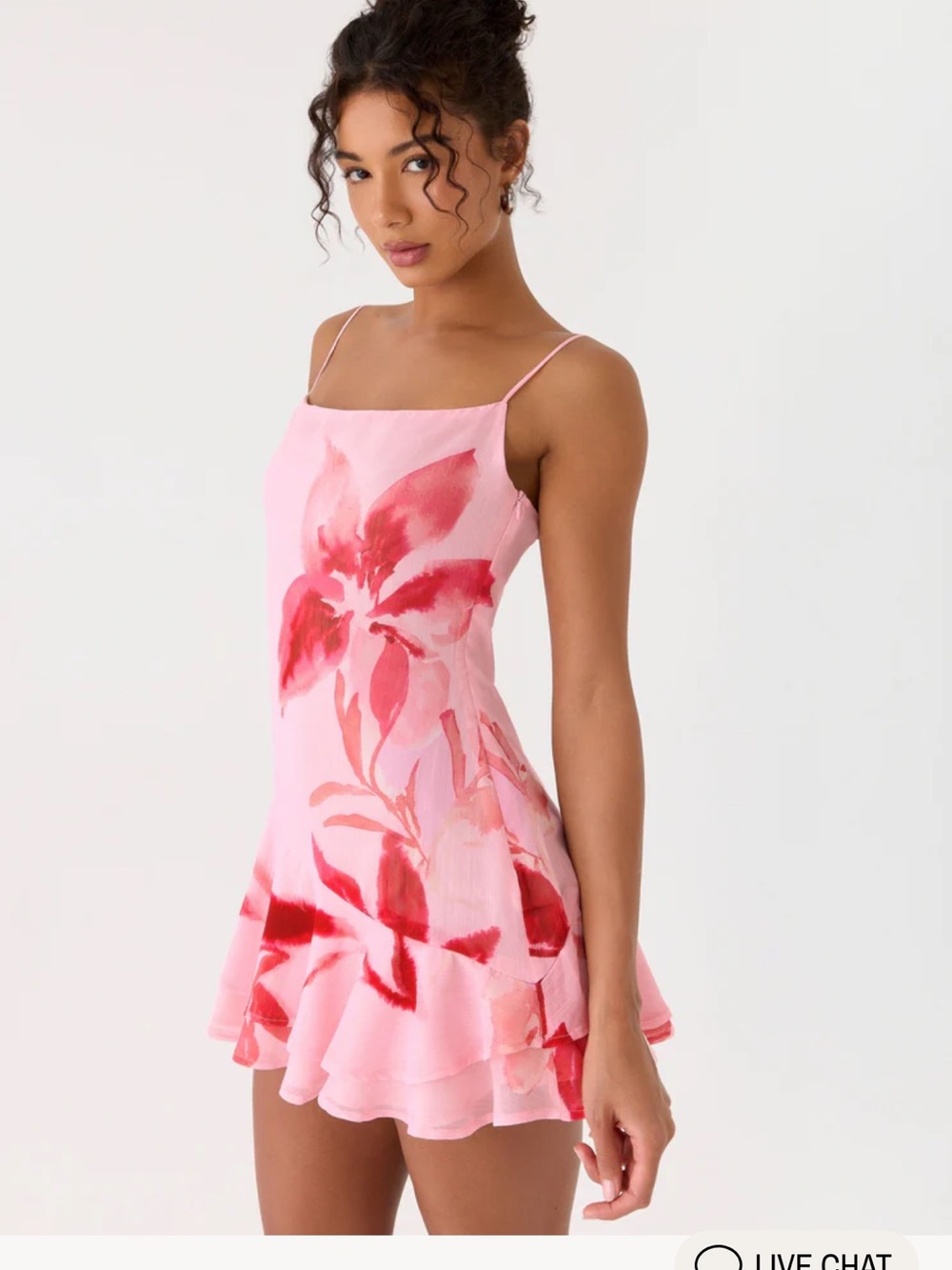 Peppermayo Pink & Red Floral Slip Mini Dress